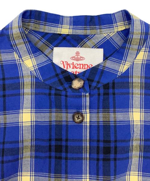 Vivienne Westwood RED LABEL（ヴィヴィアンウエストウッドレッドレーベル）Vivienne Westwood RED LABEL (ヴィヴィアンウエストウッドレッドレーベル) 半袖ワンピース ブラウン×ブルー サイズ:00の古着・服飾アイテム