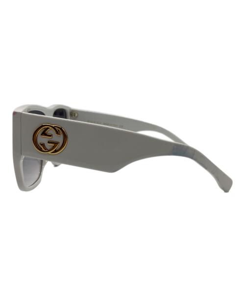 GUCCI（グッチ）GUCCI (グッチ) GG サングラス ホワイト サイズ:61□14-145の古着・服飾アイテム