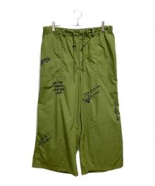 niko and（ニコアンド）の古着「刺繍ワイドパンツ」｜オリーブ
