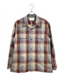 SUGARHILL（シュガーヒル）の古着「OMBRE PLAID OPEN COLLAR BLOUSE」｜グレー×レッド