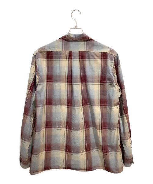 SUGARHILL（シュガーヒル）SUGARHILL (シュガーヒル) OMBRE PLAID OPEN COLLAR BLOUSE グレー×レッド サイズ:2の古着・服飾アイテム