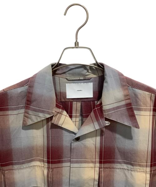SUGARHILL（シュガーヒル）SUGARHILL (シュガーヒル) OMBRE PLAID OPEN COLLAR BLOUSE グレー×レッド サイズ:2の古着・服飾アイテム
