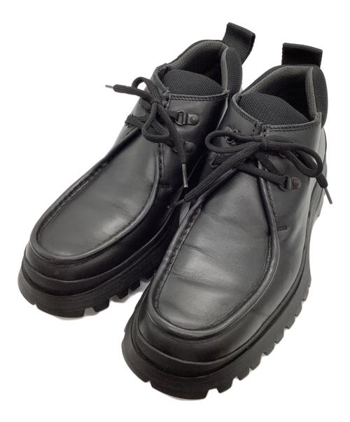 PRADA（プラダ）PRADA (プラダ) SKISKOLAER + OD チャッカーブーツ ブラック サイズ:TG.8の古着・服飾アイテム