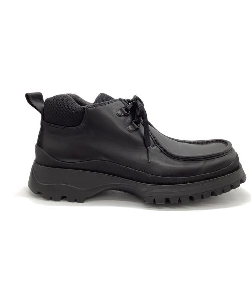 PRADA（プラダ）PRADA (プラダ) SKISKOLAER + OD チャッカーブーツ ブラック サイズ:TG.8の古着・服飾アイテム