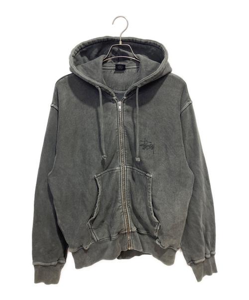 stussy（ステューシー）stussy (ステューシー) BASIC STÜSSY ZIP HOODIE PIGMENT DYED グレー サイズ:Mの古着・服飾アイテム