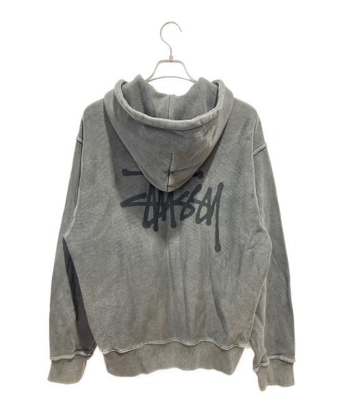 stussy（ステューシー）stussy (ステューシー) BASIC STÜSSY ZIP HOODIE PIGMENT DYED グレー サイズ:Mの古着・服飾アイテム