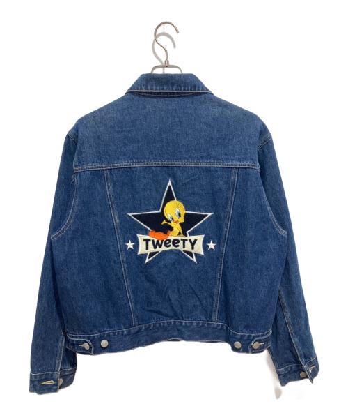 WARNER BROS（ワーナーブラザース）WARNER BROS (ワーナーブラザース) TWEETY デニムジャケット インディゴ サイズ:Lの古着・服飾アイテム