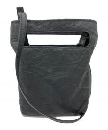 Y-3（ワイスリー）の古着「CRINKLE LEATHER MINI BAG」｜ブラック