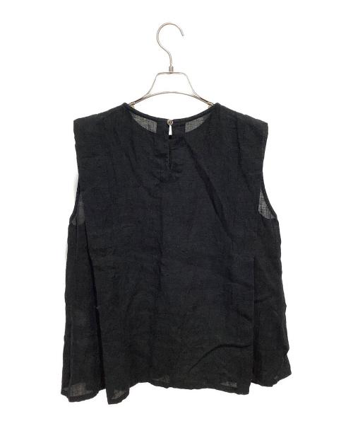 根々（ネネ）根々 (ネネ) ノースリーブ リネン ブラウス ブラック サイズ:-の古着・服飾アイテム