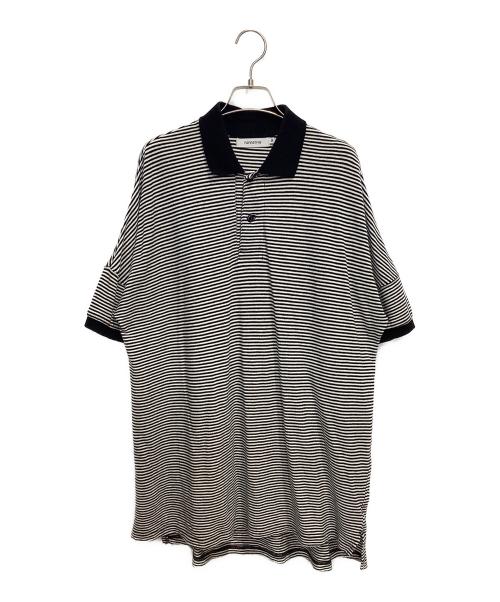 nonnative（ノンネイティブ）nonnative (ノンネイティブ) CLERK S/S POLO SHIRT C/L PIQUE BORDER ブラック×ホワイトの古着・服飾アイテム