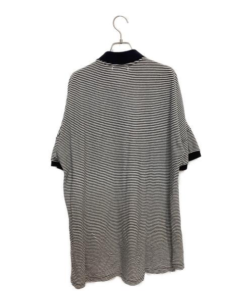 nonnative（ノンネイティブ）nonnative (ノンネイティブ) CLERK S/S POLO SHIRT C/L PIQUE BORDER ブラック×ホワイトの古着・服飾アイテム