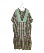 sarucheサルーチェ）の古着「半袖ワンピース」｜グリーン