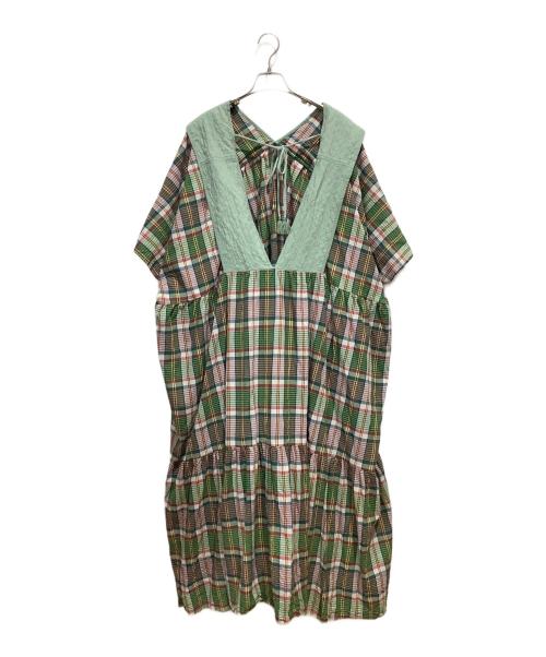 saruche（サルーチェ）saruche (サルーチェ) 半袖ワンピース グリーン サイズ:FREEの古着・服飾アイテム