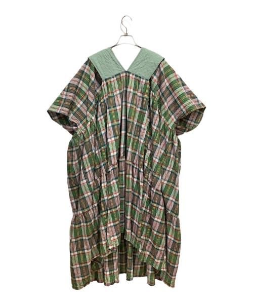saruche（サルーチェ）saruche (サルーチェ) 半袖ワンピース グリーン サイズ:FREEの古着・服飾アイテム