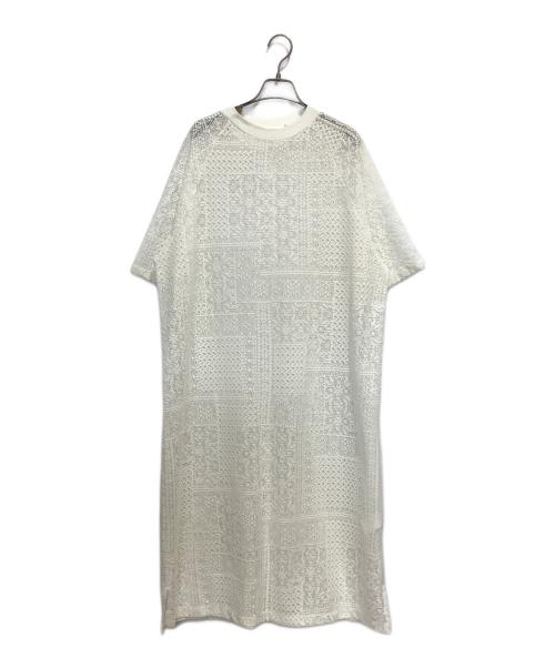 TISSU（ティシュ）tissu (ティシュ) 25SS パッチワークレース スリットワンピース ホワイト サイズ:Fの古着・服飾アイテム