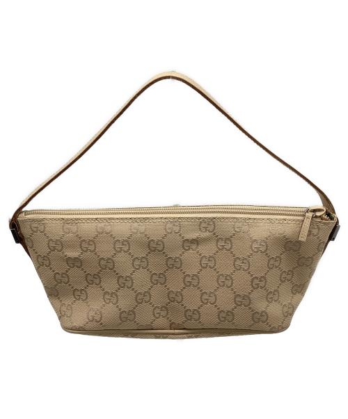 GUCCI（グッチ）GUCCI (グッチ) GG ハンドポーチ ベージュの古着・服飾アイテム