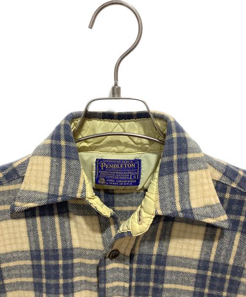 PENDLETON（ペンドルトン）PENDLETON (ペンドルトン) ウールシャツ ブルー×ベージュ サイズ:Sの古着・服飾アイテム