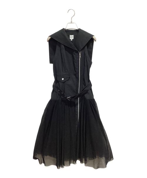 Jean Paul GAULTIER（ジャンポールゴルチェ）Jean Paul GAULTIER (ジャンポールゴルチェ) セーラーカラー ノースリーブ ライダース ワンピース ブラック サイズ:36 未使用品の古着・服飾アイテム