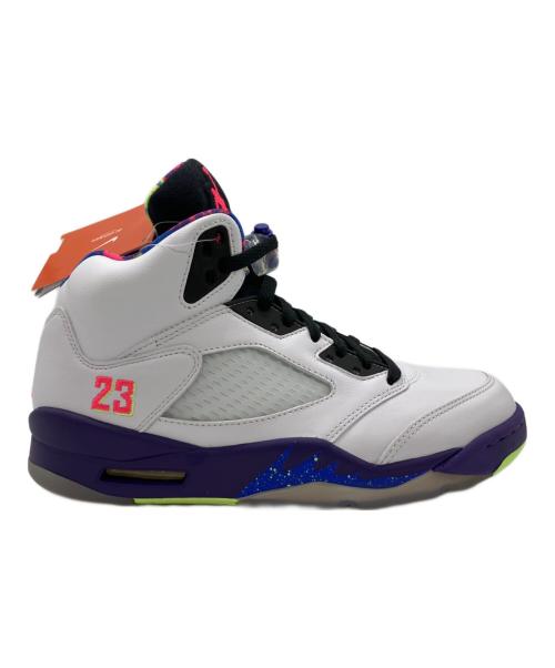 NIKE（ナイキ）NIKE (ナイキ) AIR JORDAN 5 RETRO ホワイト×パープル サイズ:25.5の古着・服飾アイテム