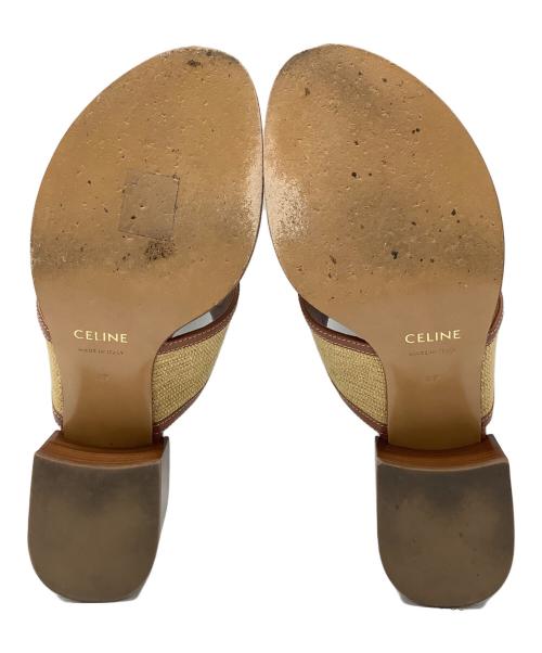 CELINE（セリーヌ）CELINE (セリーヌ) ミュール ブラウン×ナチュラル サイズ:37の古着・服飾アイテム