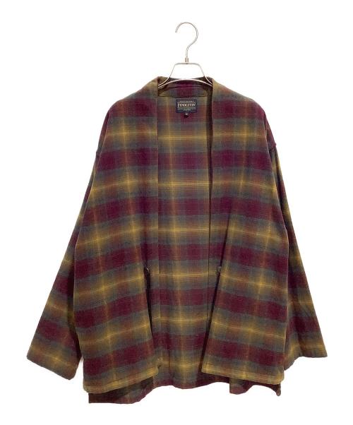 PENDLETON（ペンドルトン）PENDLETON (ペンドルトン) ガウンカーディガン パープル×イエロー サイズ:Mの古着・服飾アイテム