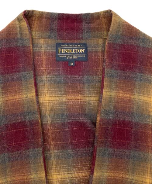 PENDLETON（ペンドルトン）PENDLETON (ペンドルトン) ガウンカーディガン パープル×イエロー サイズ:Mの古着・服飾アイテム