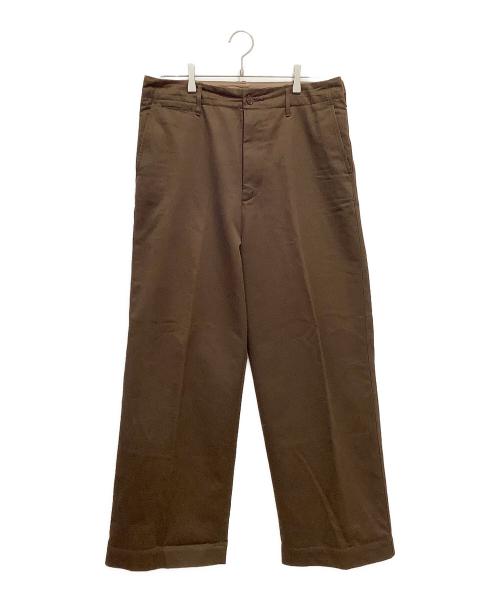 AURALEE（オーラリー）AURALEE (オーラリー) WASHED FINX CHINO WIDE PANTS ブラウン サイズ:4の古着・服飾アイテム