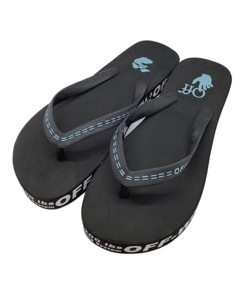OFFWHITE（オフホワイト）OFFWHITE (オフホワイト) RUBBER FLIP FLOP ブラックxホワイト サイズ:43の古着・服飾アイテム