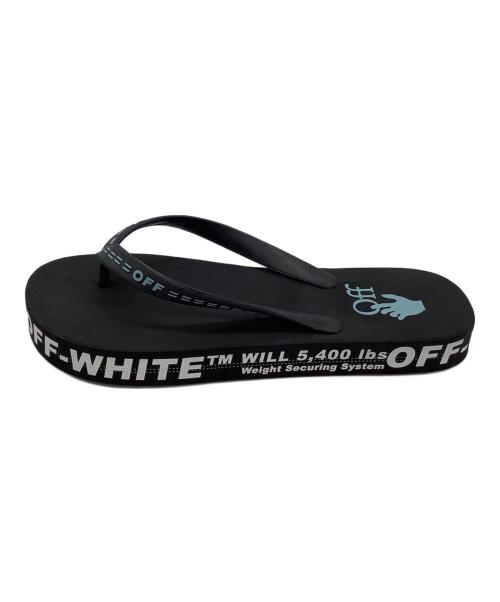 OFFWHITE（オフホワイト）OFFWHITE (オフホワイト) RUBBER FLIP FLOP ブラックxホワイト サイズ:43の古着・服飾アイテム