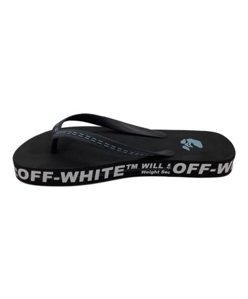 OFFWHITE（オフホワイト）OFFWHITE (オフホワイト) RUBBER FLIP FLOP ブラックxホワイト サイズ:43の古着・服飾アイテム