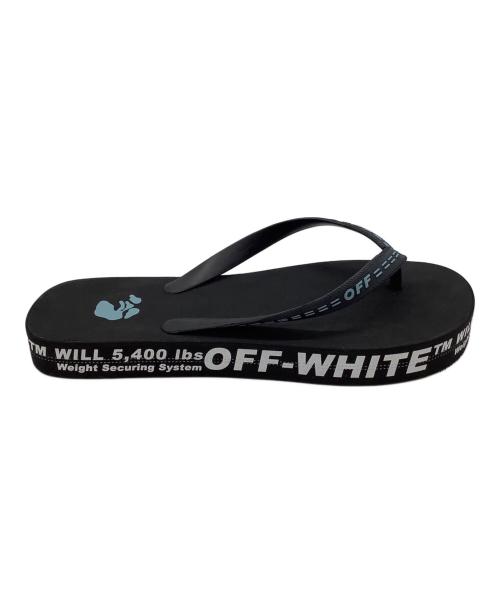 OFFWHITE（オフホワイト）OFFWHITE (オフホワイト) RUBBER FLIP FLOP ブラックxホワイト サイズ:43の古着・服飾アイテム