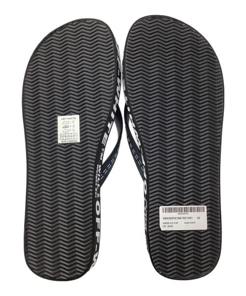 OFFWHITE（オフホワイト）OFFWHITE (オフホワイト) RUBBER FLIP FLOP ブラックxホワイト サイズ:43の古着・服飾アイテム
