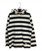 SUPREMEシュプリーム）の古着「Hooded L/S Striped Tee」｜ブラック×ホワイト