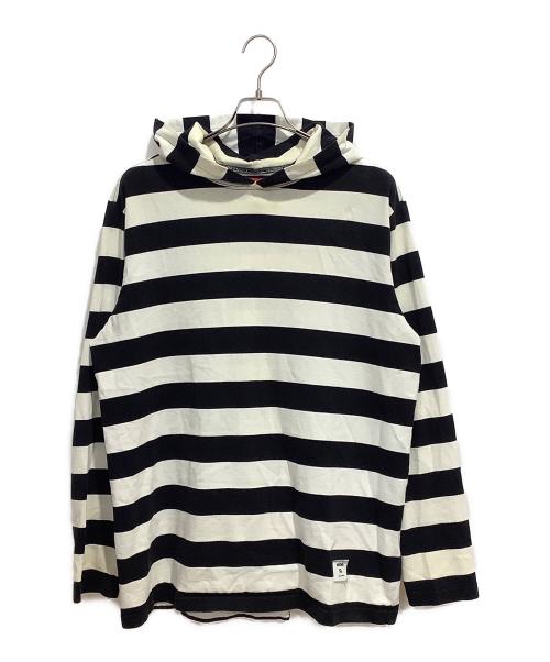 SUPREME（シュプリーム）Supreme (シュプリーム) Hooded L/S Striped Tee ブラック×ホワイト サイズ:XLの古着・服飾アイテム