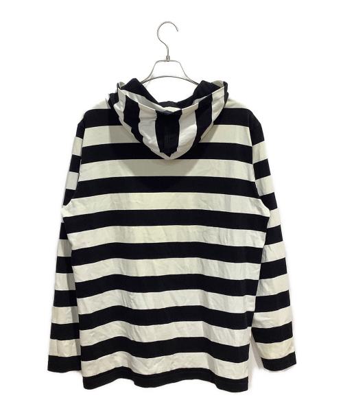 SUPREME（シュプリーム）Supreme (シュプリーム) Hooded L/S Striped Tee ブラック×ホワイト サイズ:XLの古着・服飾アイテム