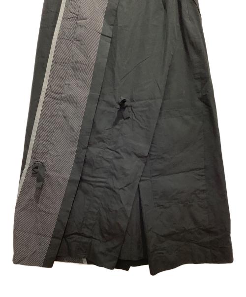 慈雨（ジウ）慈雨 (ジウ) 切替ロングスカート ブラック×グレー サイズ:40の古着・服飾アイテム