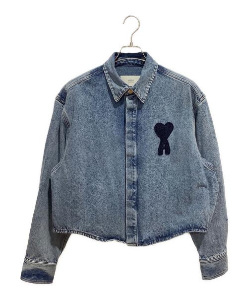 AMI PARIS（アミ パリス）AMI PARIS (アミ パリス) Ami De Coeur Cropped Shirt インディゴ サイズ:Mの古着・服飾アイテム