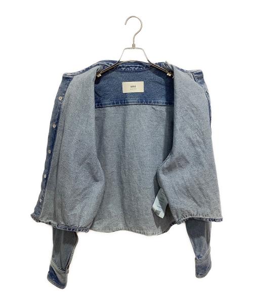 AMI PARIS（アミ パリス）AMI PARIS (アミ パリス) Ami De Coeur Cropped Shirt インディゴ サイズ:Mの古着・服飾アイテム