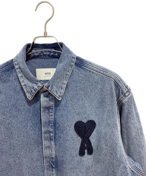 AMI PARIS（アミ パリス）AMI PARIS (アミ パリス) Ami De Coeur Cropped Shirt インディゴ サイズ:Mの古着・服飾アイテム