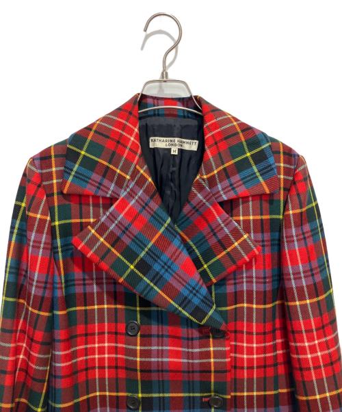 KATHARINE HAMNETT（キャサリンハムネット）KATHARINE HAMNETT (キャサリンハムネット) ダブルブレスト テーラードジャケット レッド サイズ:Mの古着・服飾アイテム