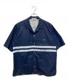STONE ISLANDストーンアイランド）の古着「Stripe-Detail Marina Cotton Overshirt」｜ブルー