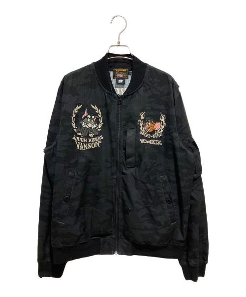 VANSON（バンソン）VANSON (バンソン) TOM＆JERRY MA-1ジャケット ブラック サイズ:Lの古着・服飾アイテム