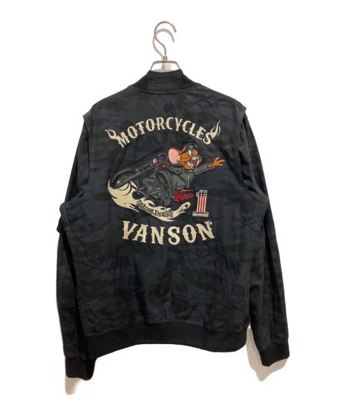 VANSON（バンソン）VANSON (バンソン) TOM＆JERRY MA-1ジャケット ブラック サイズ:Lの古着・服飾アイテム