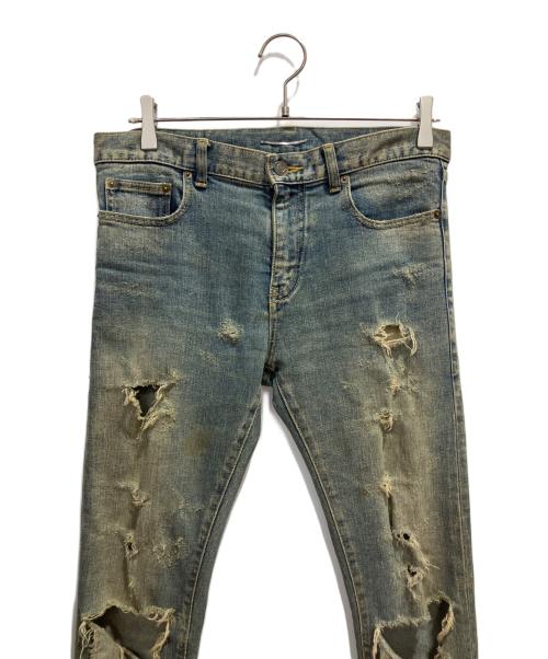Saint Laurent Paris（サンローランパリ）Saint Laurent Paris (サンローランパリ) デストロイ加工デニムパンツ ブルー サイズ:29の古着・服飾アイテム