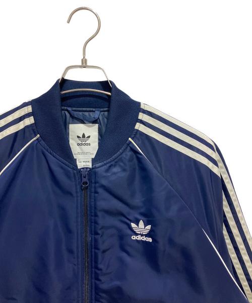 adidas（アディダス）adidas (アディダス) キルティング SST ボンバージャケット ネイビー×ホワイト サイズ:XLの古着・服飾アイテム