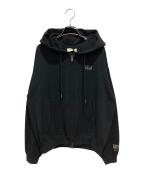 WIND AND SEAウィンダンシー）の古着「Bouclet Zip-up Hooded Sweatshirt」｜ブラック