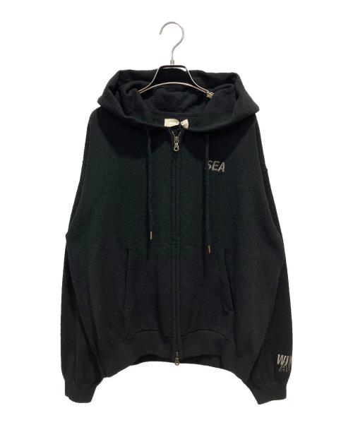 WIND AND SEA（ウィンダンシー）WIND AND SEA (ウィンダンシー) Bouclet Zip-up Hooded Sweatshirt ブラック サイズ:Sの古着・服飾アイテム