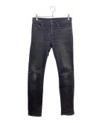Saint Laurent Parisサンローランパリ）の古着「ブラックデニムパンツ」｜ブラック