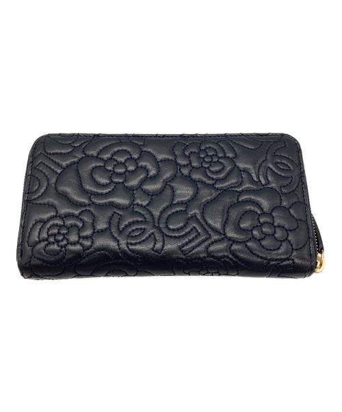 CHANEL（シャネル）CHANEL (シャネル) ラウンドファスナー長財布 ネイビーの古着・服飾アイテム