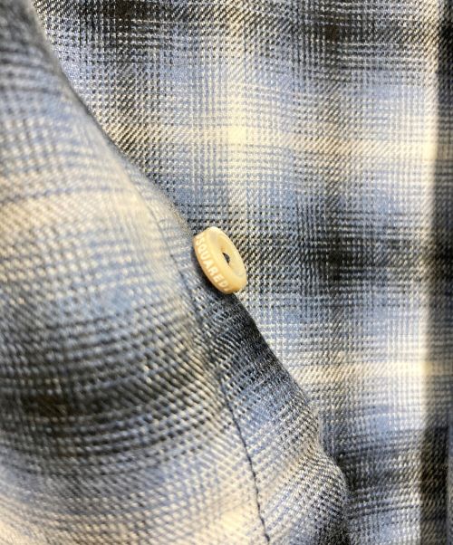 DSQUARED2（ディースクエアード）DSQUARED2 (ディースクエアード) チェックシャツ ブルー サイズ:48 未使用品の古着・服飾アイテム